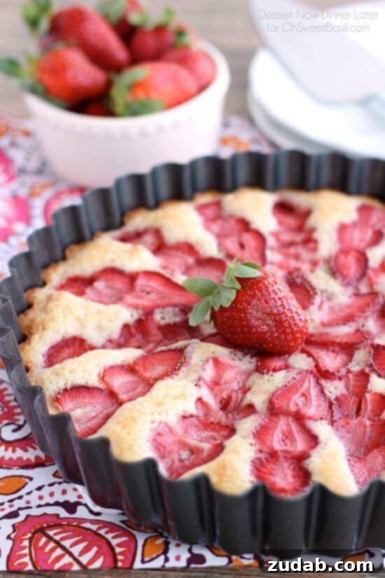 Fresh Strawberry Cake with Coconut Whipped Cream Delicious Homemade Strawberry Cake with Freshly Sliced Strawberries