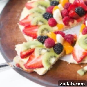 Mom's Signature Fruit Pizza 3 Mom's famous fruit pizza with oat cookie crust