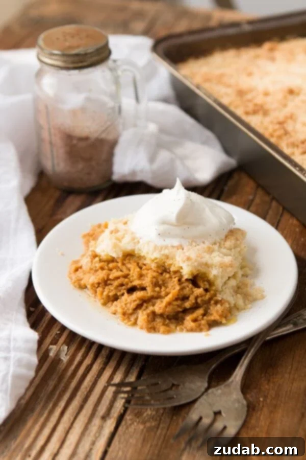 Mom's Pumpkin Pie Dump Cake ohsweetbasil.com Mom's famous pumpkin pie dump cake ohsweetbasil.com