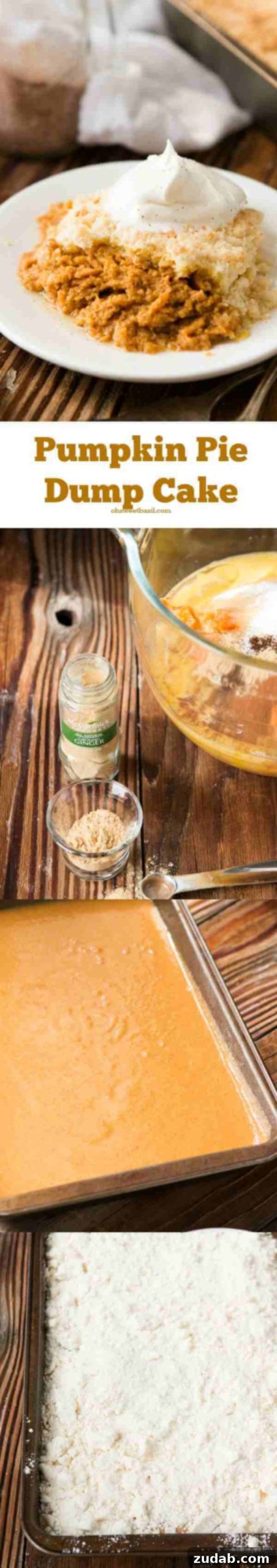 Effortless Autumn Pumpkin Delight 2 Mom's famous pumpkin pie dump cake! It's super easy but everyone loves that it tastes like cobbler and pumpkin pie in one! ohsweetbasil.com