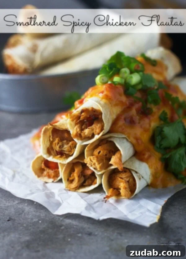Cheesy Spicy Chicken Flautas Cheesy Spicy Chicken Flautas - A delicious and easy Mexican dinner idea