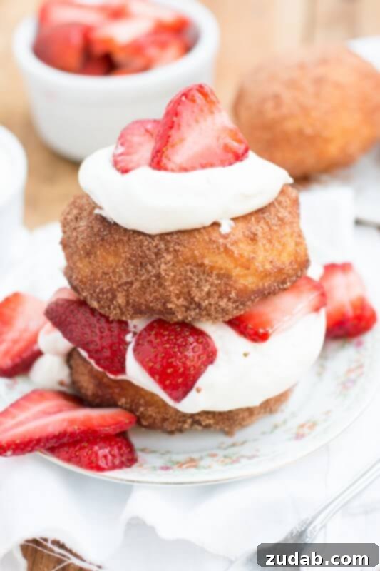 Flawless Angel Food & Strawberry Shortcake Duo 3 Deep Fried Strawberry Shortcake: A unique and indulgent twist on a classic dessert.