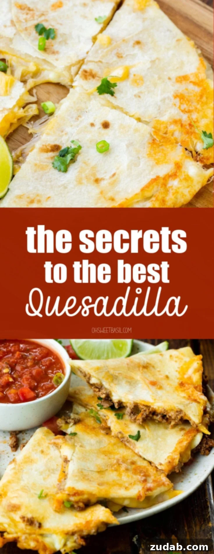 Unlocking Quesadilla Perfection 15 A plate featuring several triangular segments of a golden, cheesy ground beef quesadilla next to a small bowl of vibrant salsa, inviting a delicious meal.