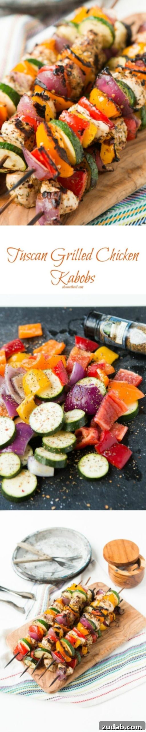 A summer favorite, grilled tuscan chicken kabobs ohsweetbasil.com