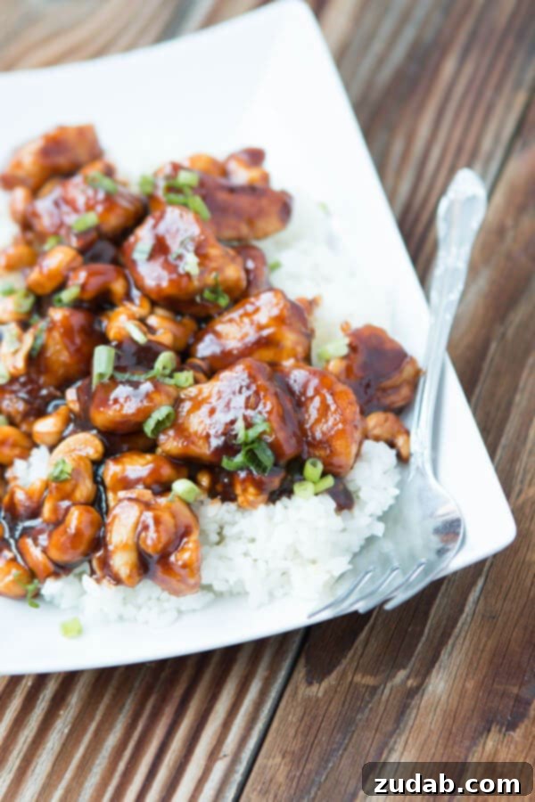 Golden-Baked Kung Pao Perfection 3 Our favorite Quick and Easy Cashew Chicken ohsweetbasil.com