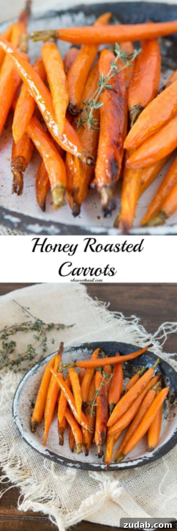 Golden Honey Garlic Roasted Carrots 11 Perfectly caramelized honey roasted carrots, a staple for any meal. ohsweetbasil.com