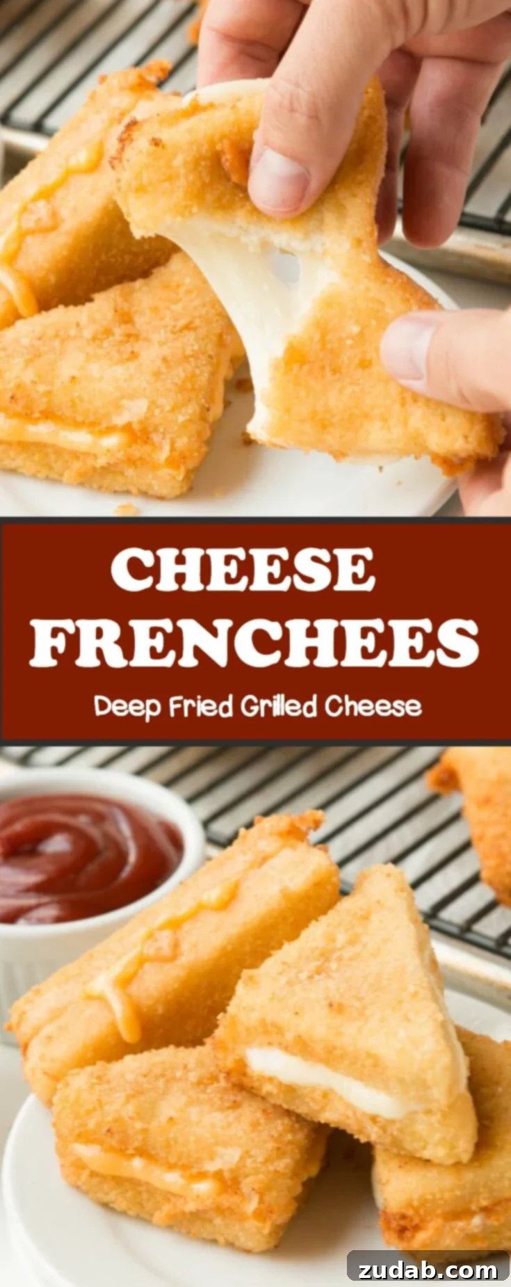 A large platter of Cheese Frenchees, showing their rich golden-brown crust and perfect size for sharing.