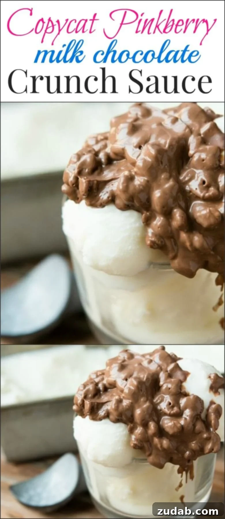Homemade Pinkberry Milk Chocolate Crunch Sauce 4 Stop the bus and make this tonight! Pinkberry Milk Chocolate Crunch Topping! ohsweetbasil.com