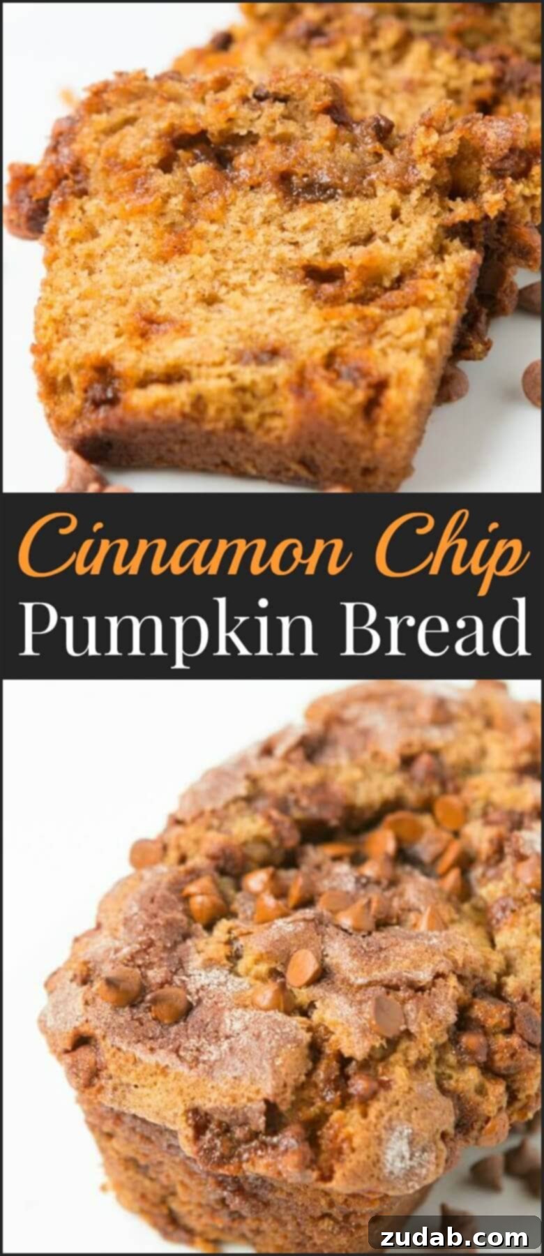 Loaded Cinnamon Chip Pumpkin Bread for the Holidays A festive holiday spread featuring a loaf of loaded cinnamon chip pumpkin bread, indicating its suitability for gifting.