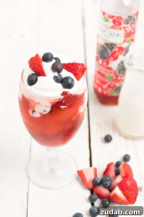 Lindy's Zesty Lemon Ice 4 Red, White, and Blue Italian Soda, a vibrant and customizable drink recipe for celebrations.