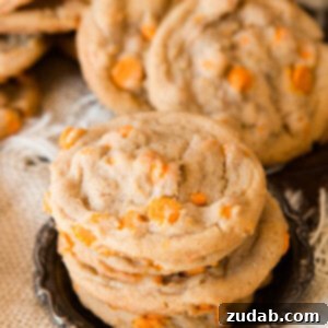 Sweater Weather Pumpkin Cookies 2 Close-up of freshly baked Pumpkin Spice Cookies, soft and chewy with melted pumpkin spice chips, ready to be enjoyed.