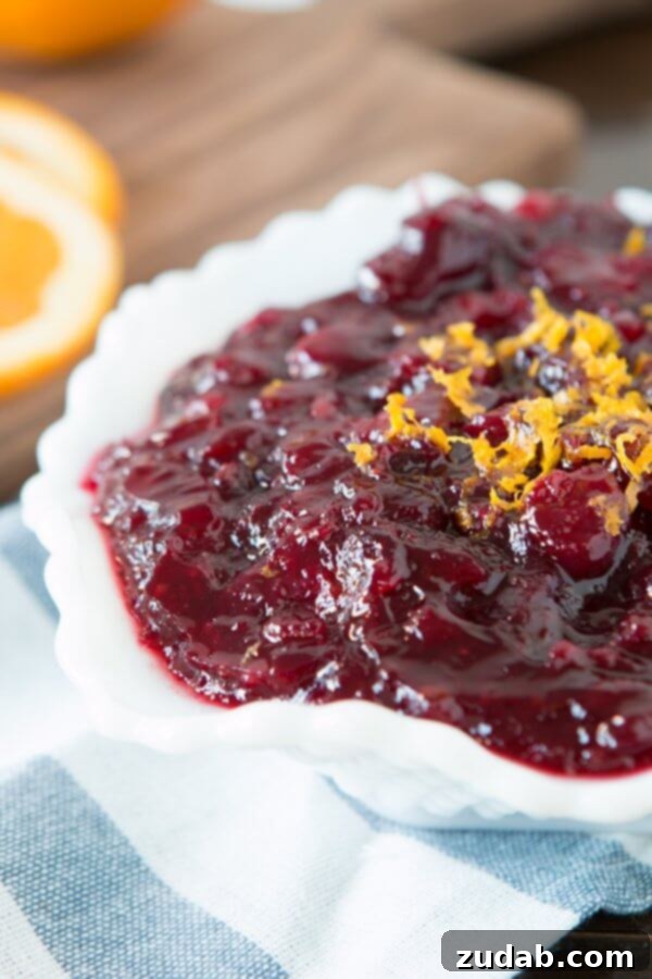 Our favorite cranberry sauce with a hint of orange and a secret ingredient that you will love! ohsweetbasil.com Better than Grandma's Spiced Orange Blackberry Cranberry Sauce