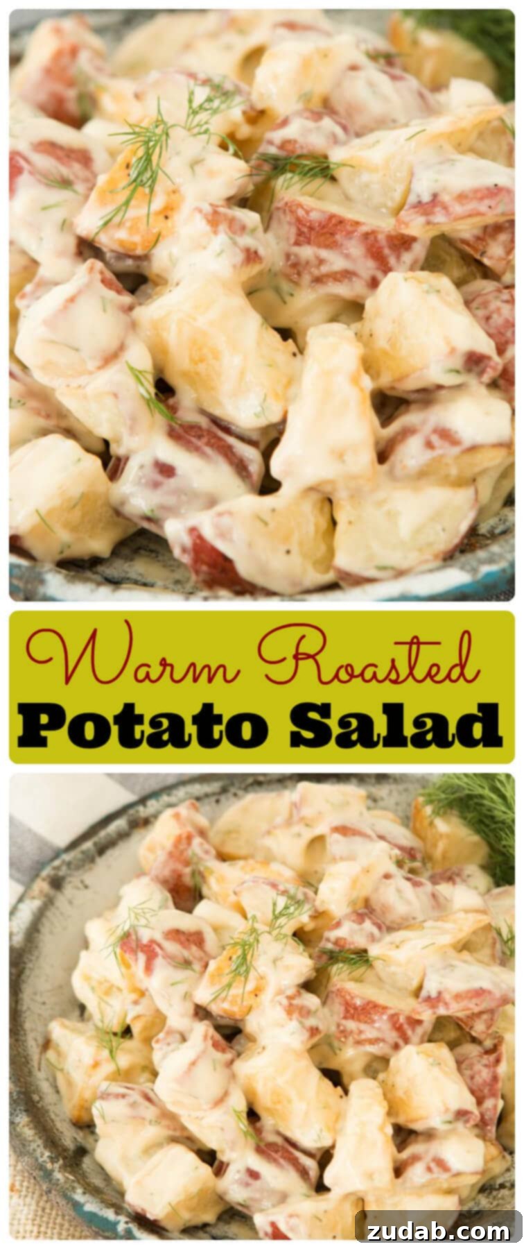Heartwarming Roasted Potato Salad 2 This potato salad was going to be a classic but then we roasted the potatoes and it took things to a whole new lever! We love warm roasted potato salad! ohsweetbasil.com