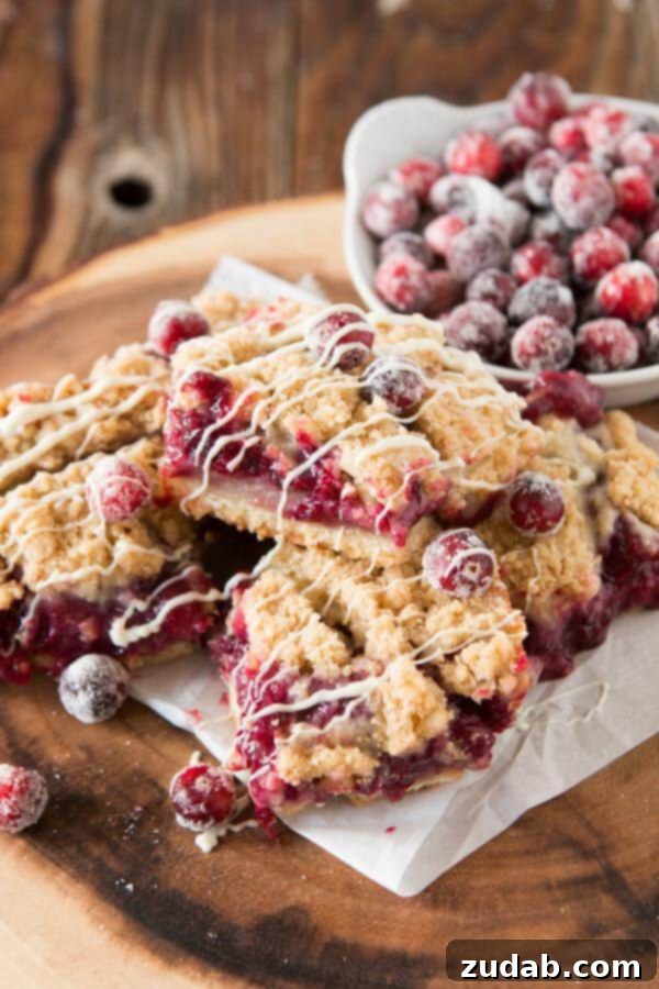 Get ready to bake: White Chocolate Blackberry Cranberry Cream Bars Delicious White Chocolate Blackberry Cranberry Cream Bars drizzled with white chocolate