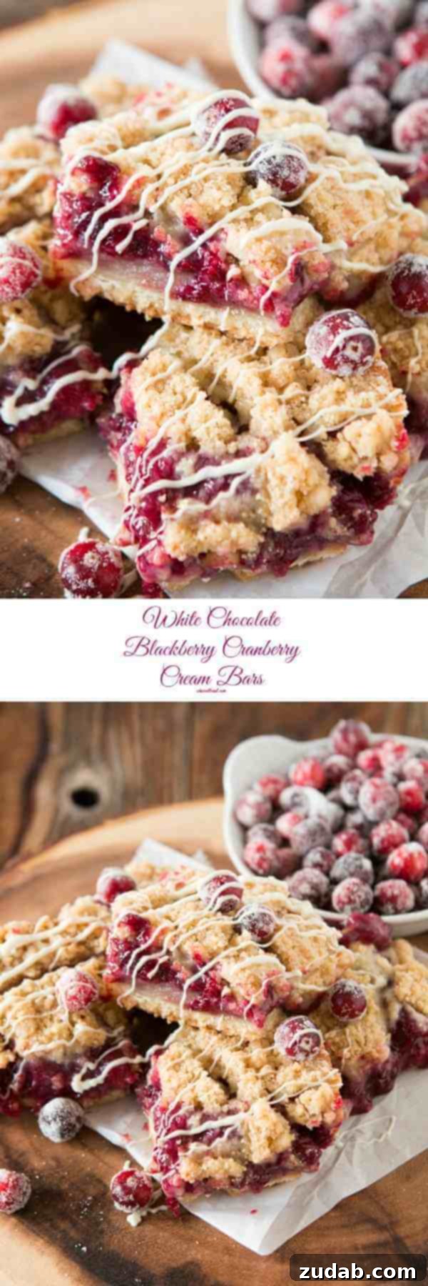 White chocolate blackberry cranberry cream bars ohsweetbasil.com Plate of delicious Blackberry Lime Bars with a refreshing lime wedge