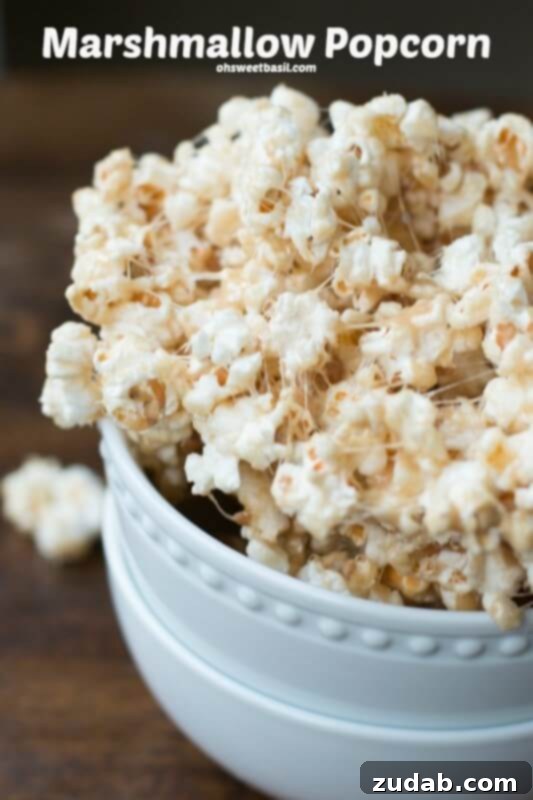 Gooey Fluffernutter Krispie Delights 6 Classic Marshmallow Popcorn, a sweet and chewy snack for any occasion.
