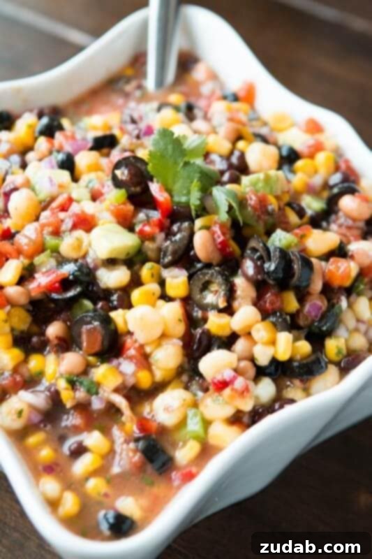Zesty Garden Salsa 4 A hearty and colorful bowl of Cowboy Caviar, a delicious and easy dip recipe