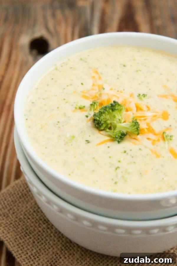 Velvety Butternut Squash Tortellini Soup 6 The perfect broccoli cheese soup recipe ohsweetbasil.com