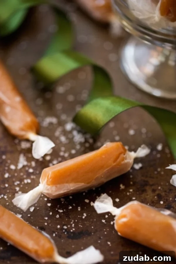 Easy 6-Minute Microwave Caramels with sea salt, perfect for holiday gifts