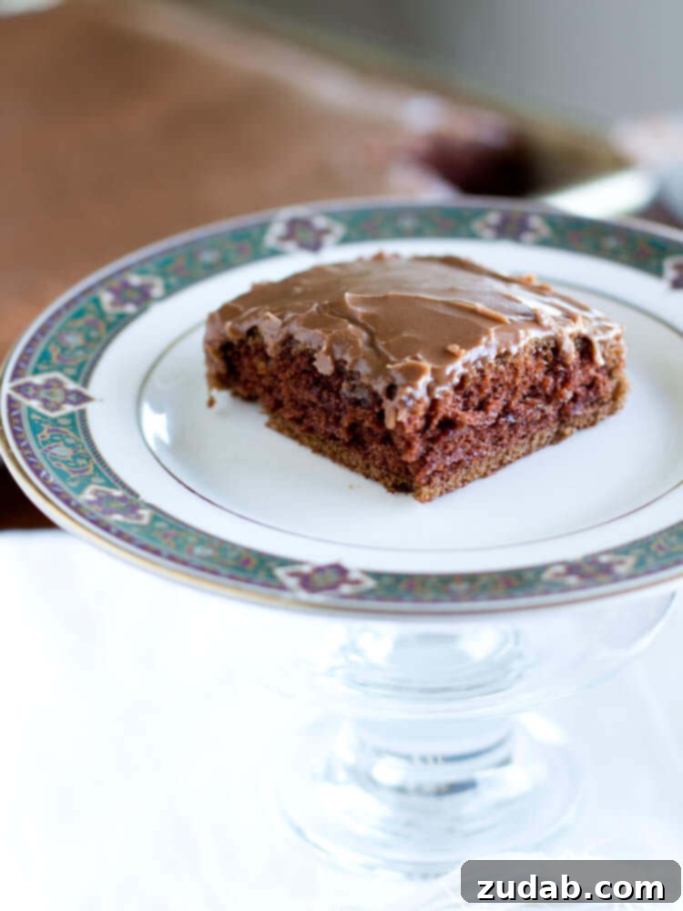 A classic, rich chocolate sheet cake, easy to make and perfect for feeding a crowd at any gathering.
