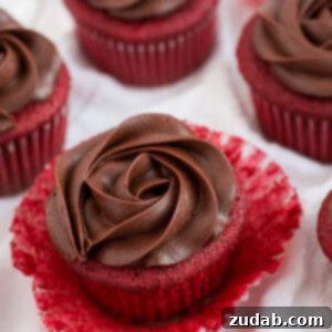 Chocolate Rose Red Velvet Cupcakes