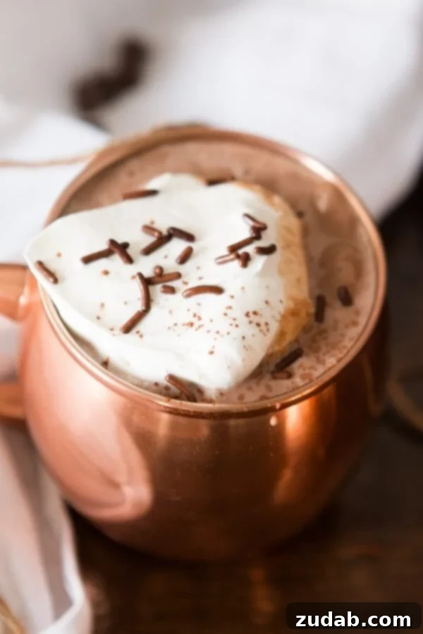 Hands down the creamiest dreamy homemade hot chocolate! No more taking a couple of sips and throwing the rest away, you'll gulp down every bit of this one! Hands down the creamiest dreamy homemade hot chocolate! No more taking a couple of sips and throwing the rest away, you'll gulp down every bit of this one!