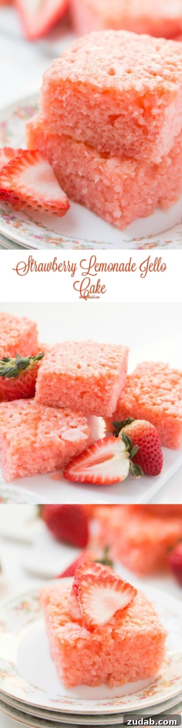 Summer Strawberry Lemon Cloud Cake 3 Our family favorite strawberry lemonade jello cake