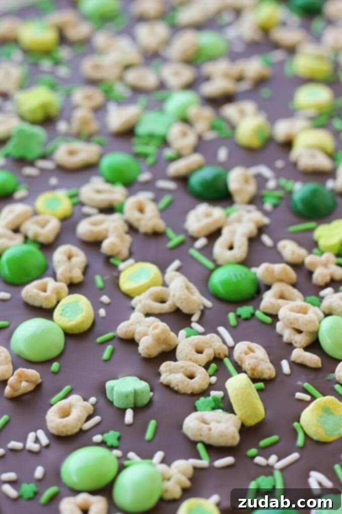 Mint Chocolate St. Patrick's Day Lucky Charm Bark Assorted Mint Chocolate St. Patrick's Day Lucky Charm Bark pieces