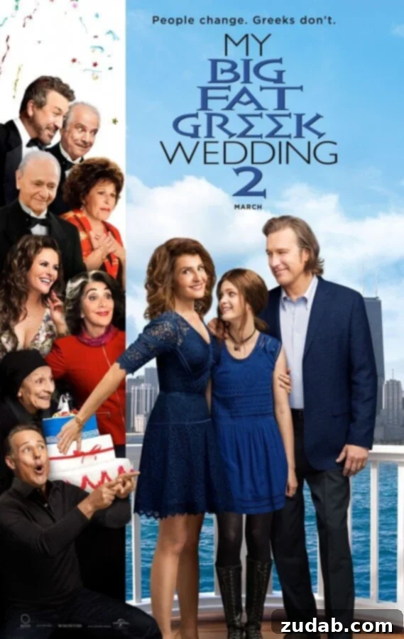 Zesty Greek Chicken Souvlaki 2 My Big Fat Greek Wedding 2 movie poster, featuring the cast.