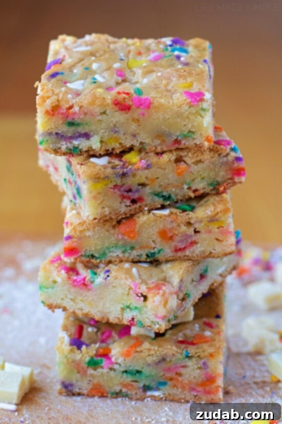 Funfetti Blondies ohsweetbasil.com