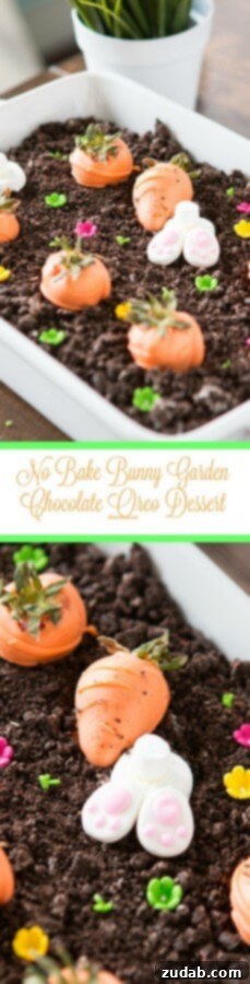 No-Bake Chocolate Oreo Bunny Garden Delight 3 This Easter bunny garden dessert turned out so cute and delicious!