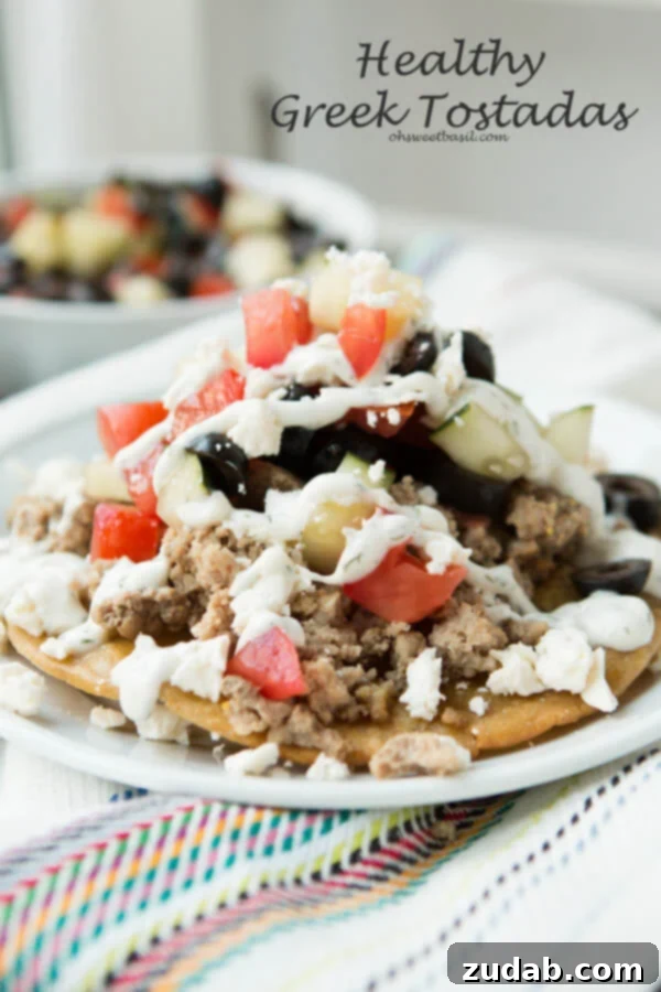These were awesome! Greek Tostadas with lemon tzatziki sauce!
