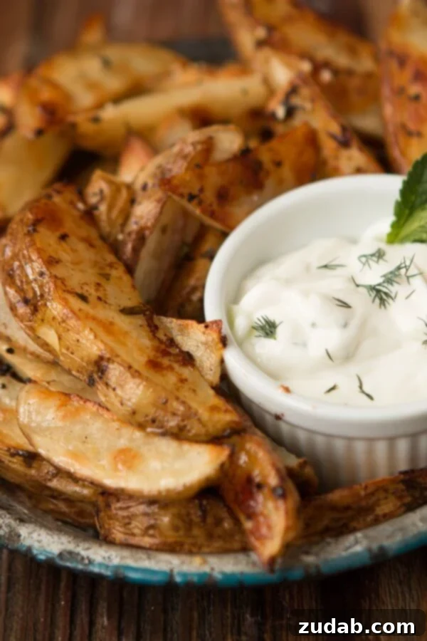 Greek Roasted Potatoes with Garlic Tzatziki Sauce