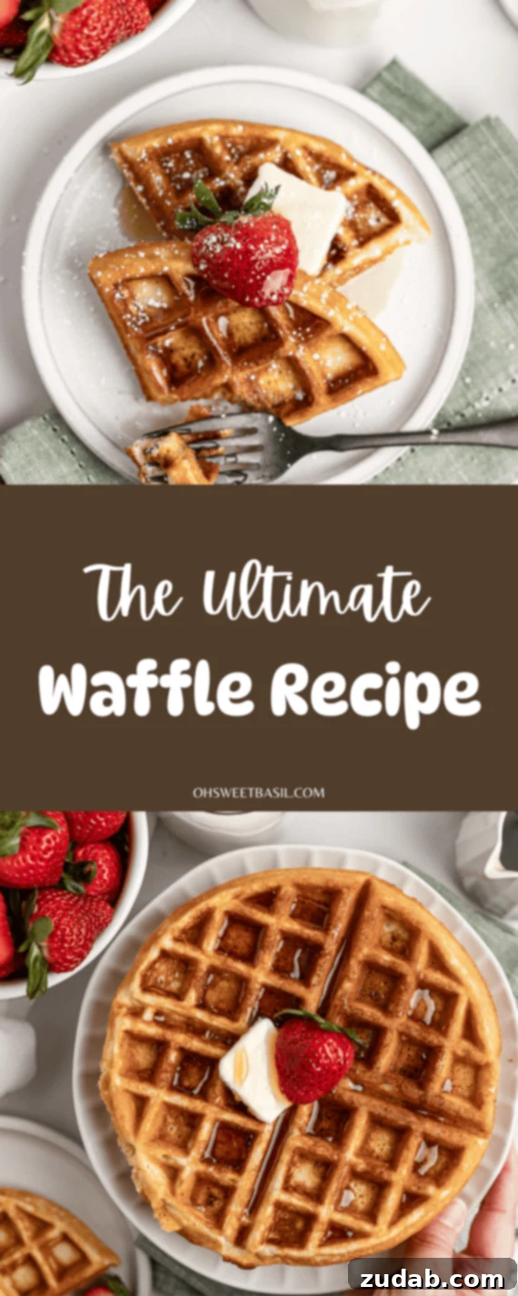 The Only Waffle Recipe You'll Ever Need 2 Freshly made buttermilk waffles, ready to be enjoyed.