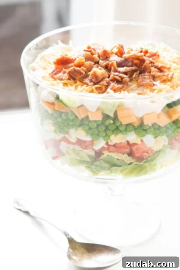 Everyone needs a great recipe for the classic 7 layer pea salad! This one is my favorite because that dressing isn't the typical sour cream. gluten-free, grain-free Everyone needs a great recipe for the classic 7 layer pea salad! This one is my favorite because that dressing isn't the typical sour cream. gluten-free, grain-free