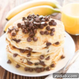 The Ultimate Chocolate Chip Pancakes 2 chocolate chip pancakes ohsweetbasil.com