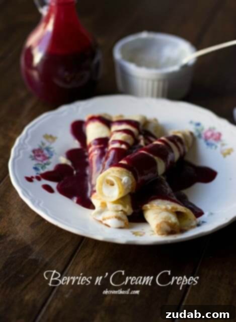 Gilded Crepes 3 Marionberry Strawberry Syrup served over the most delicious cream filled crepes. #Breakfast at our house is amazingly delicious ohsweetbasil