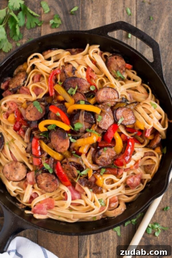 Enjoy the spicy flavors of the south in this Creamy Cajun Pasta with Smoked Sausage. Enjoy the spicy flavors of the south in this Creamy Cajun Pasta with Smoked Sausage.