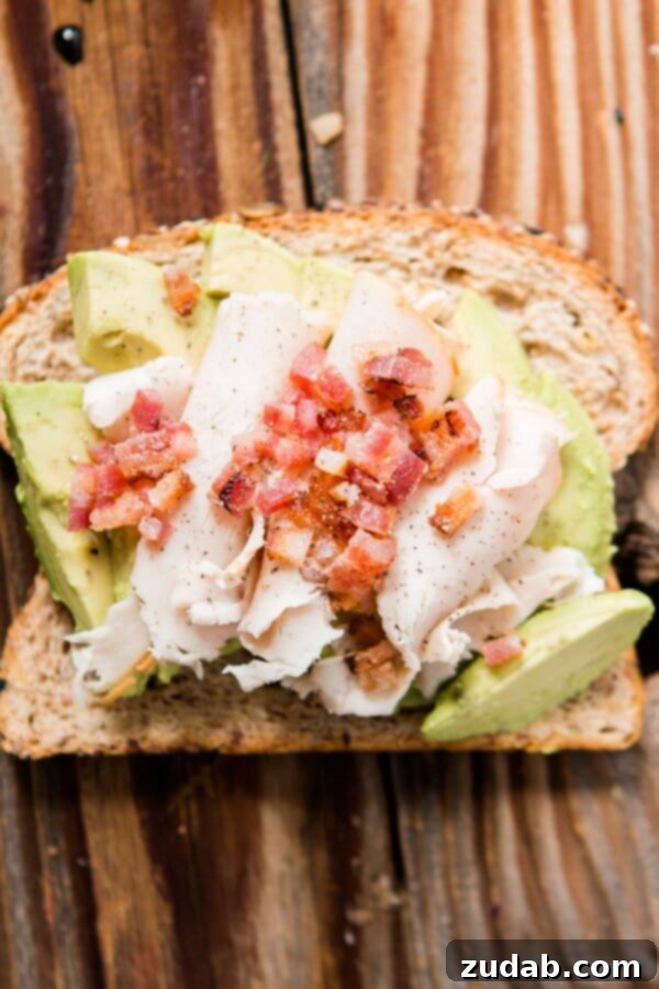 Beyond Basic: 6 Epic Avocado Toast Ideas 12 Hearty Turkey Bacon Avocado Toast for a protein-rich meal.