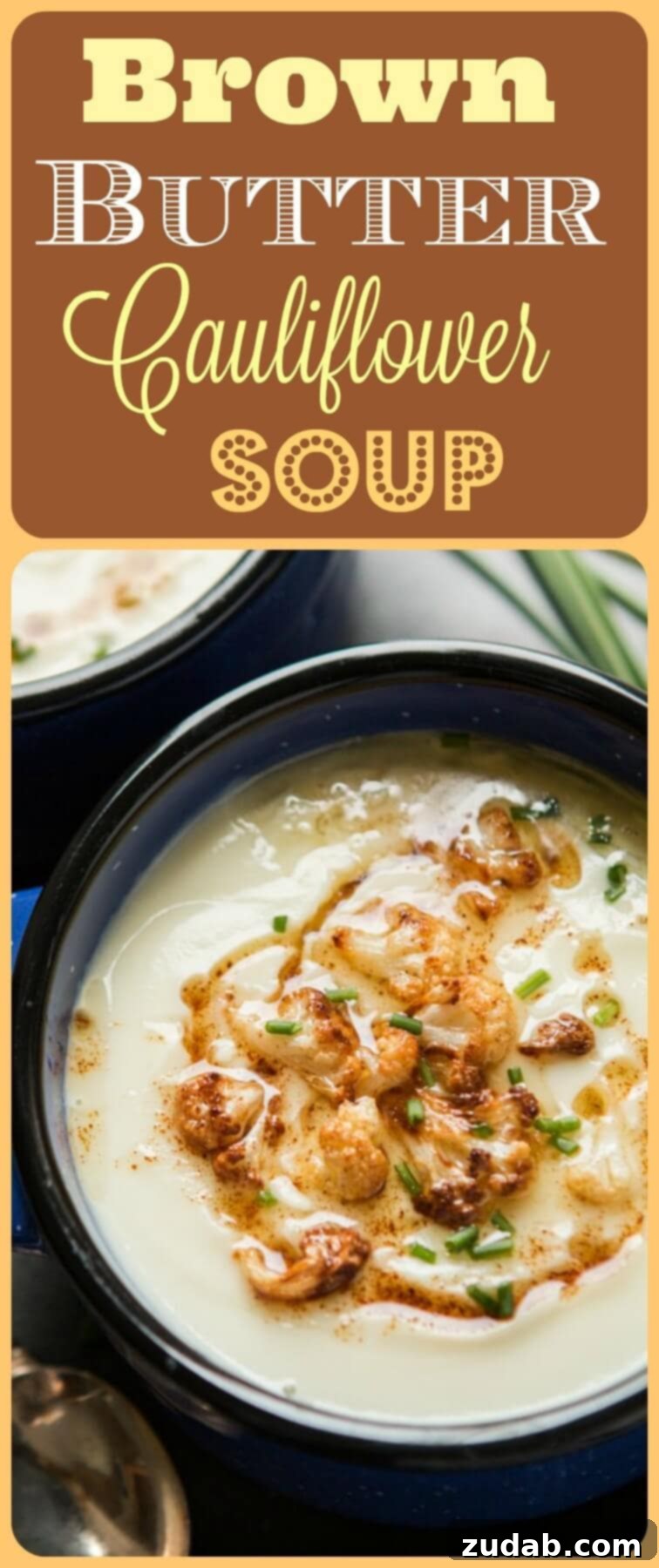 Deliciously creamy brown butter cauliflower soup that tastes like potato and contains no milk or cream.