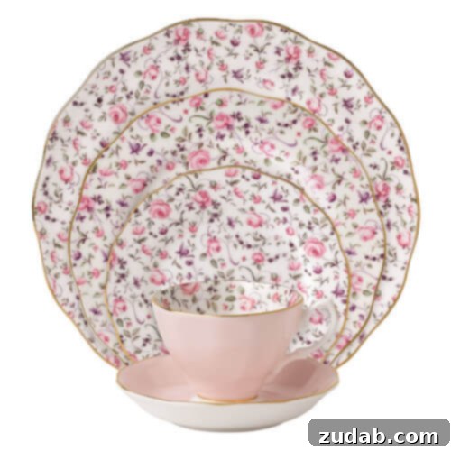 Thoughtful Mother's Day Presents 2 Royal-Albert-Rose-Confetti-Vintage-Formal-5-Piece-Place-Setting-8704025822