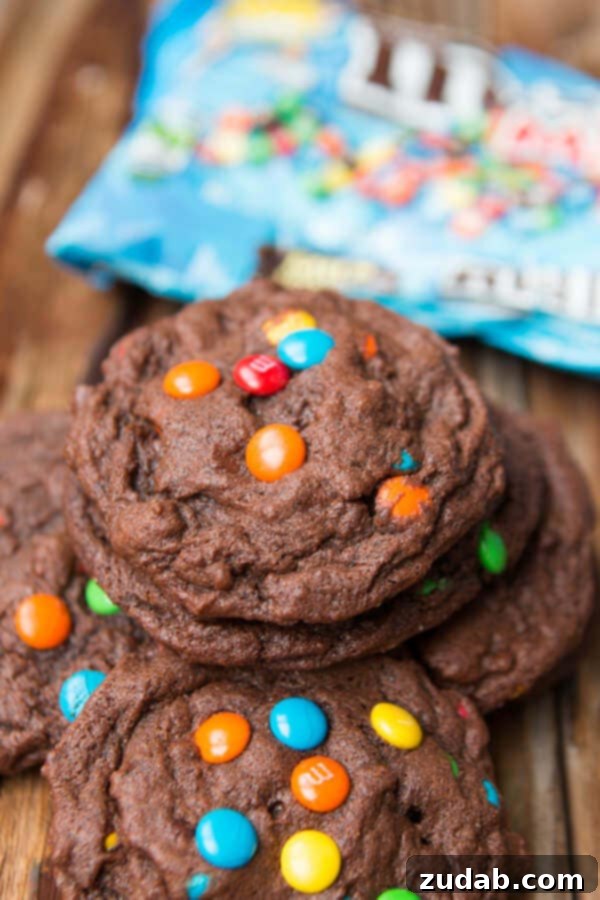 M and M Shortbread Delights 4 Delicious Chocolate M&M Cookies, a vibrant and chewy treat.