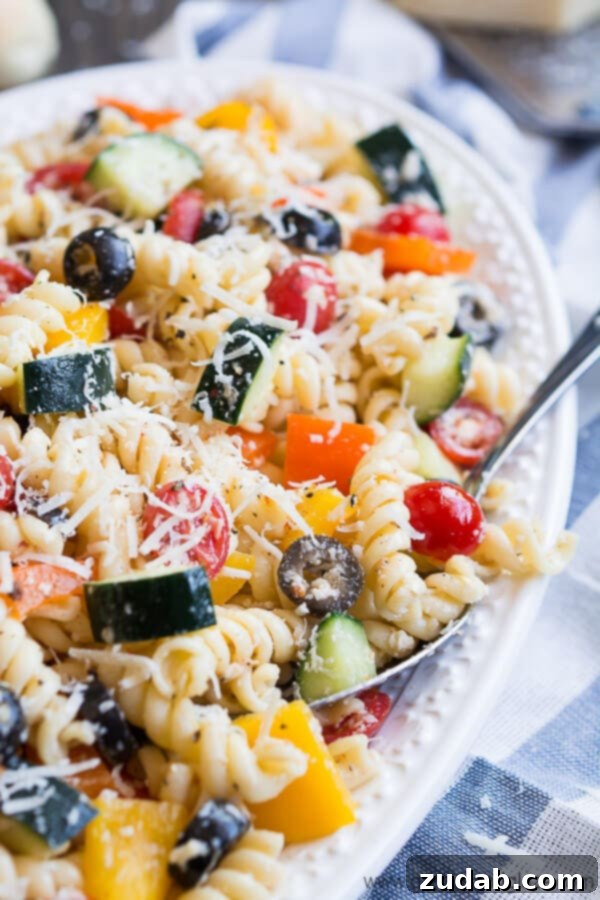 Summer Veggie Pasta Salad recipe from Garnish and Glaze