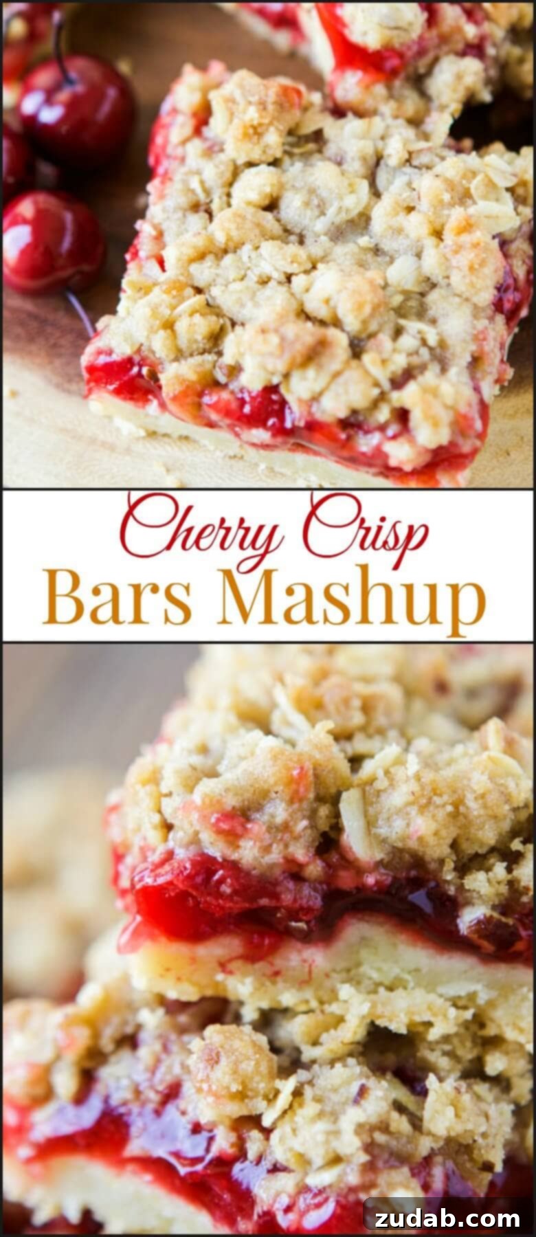 Cherry Crisp Bars for Any Occasion A plate of freshly baked Cherry Crisp Bars, perfect for a summer dessert.