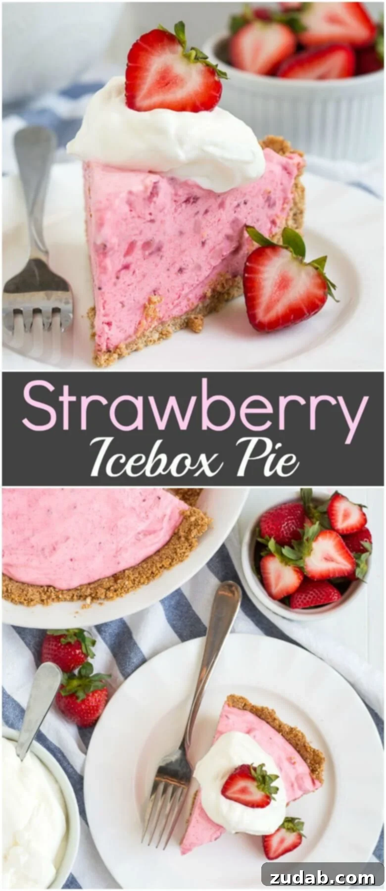 Let’s cool down this summer with a slice of this sweet, simple, and refreshing Strawberry Icebox Pie and relax all day long! Let's cool down this summer with a slice of this sweet, simple, and refreshing Strawberry Icebox Pie and relax all day long!