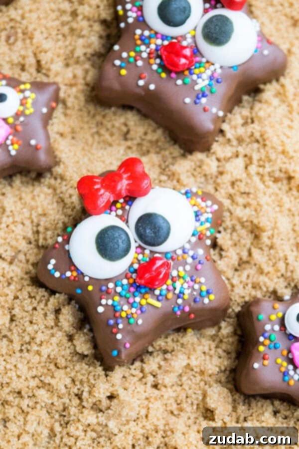 No-Bake Kids Chocolate Starfish Snacks with Healthy Granola Cute chocolate starfish snacks made with healthy, no-bake granola. A fun activity for kids in the kitchen.