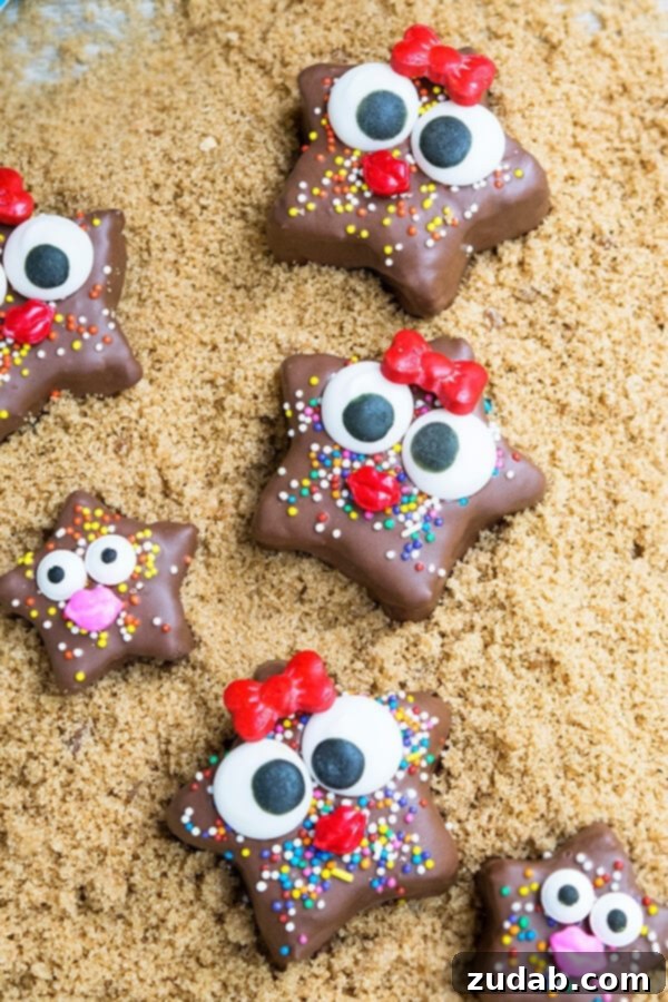 Healthy Kids Chocolate Starfish Snacks Recipe Easy and healthy chocolate starfish snacks for kids, featuring no-bake granola bars.