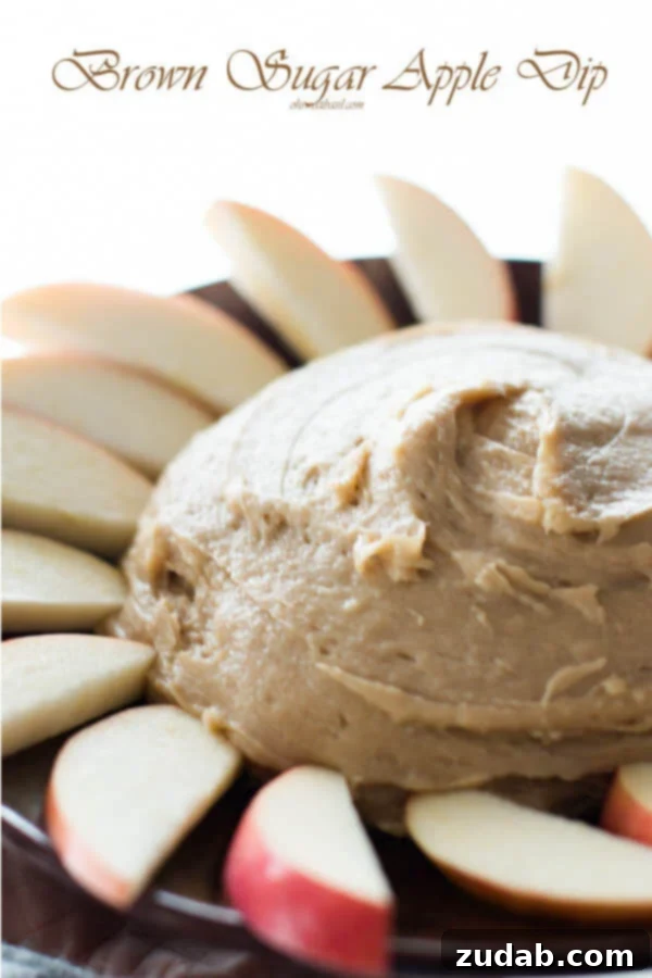 Caramel Apple Delight 4 Brown sugar apple dip - our family's new favorite for apples! A creamy, sweet dip that's perfect for fresh apple slices. ohsweetbasil.com