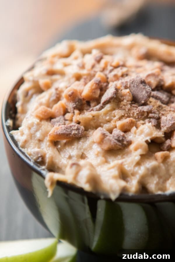 A classic, one that never gets old, toffee apple dip. Creamy dip full of brown sugar and little bits of milk chocolate toffee. It's apple's best friend. A classic, one that never gets old, toffee apple dip. Creamy dip full of brown sugar and little bits of milk chocolate toffee. It's apple's best friend.