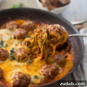 Cheesy Meatball Zucchini Skillet